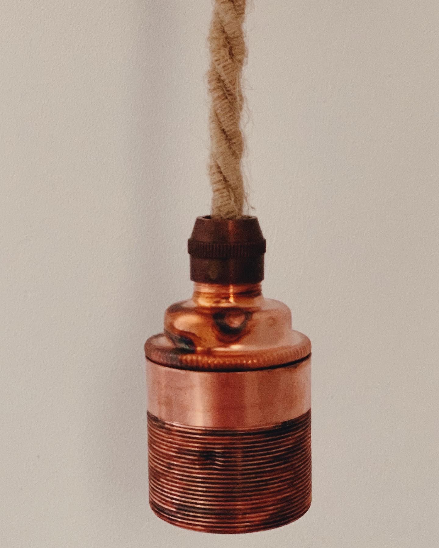 Rustic Copper Rope Pendant with 6 drops (Without Bulbs)