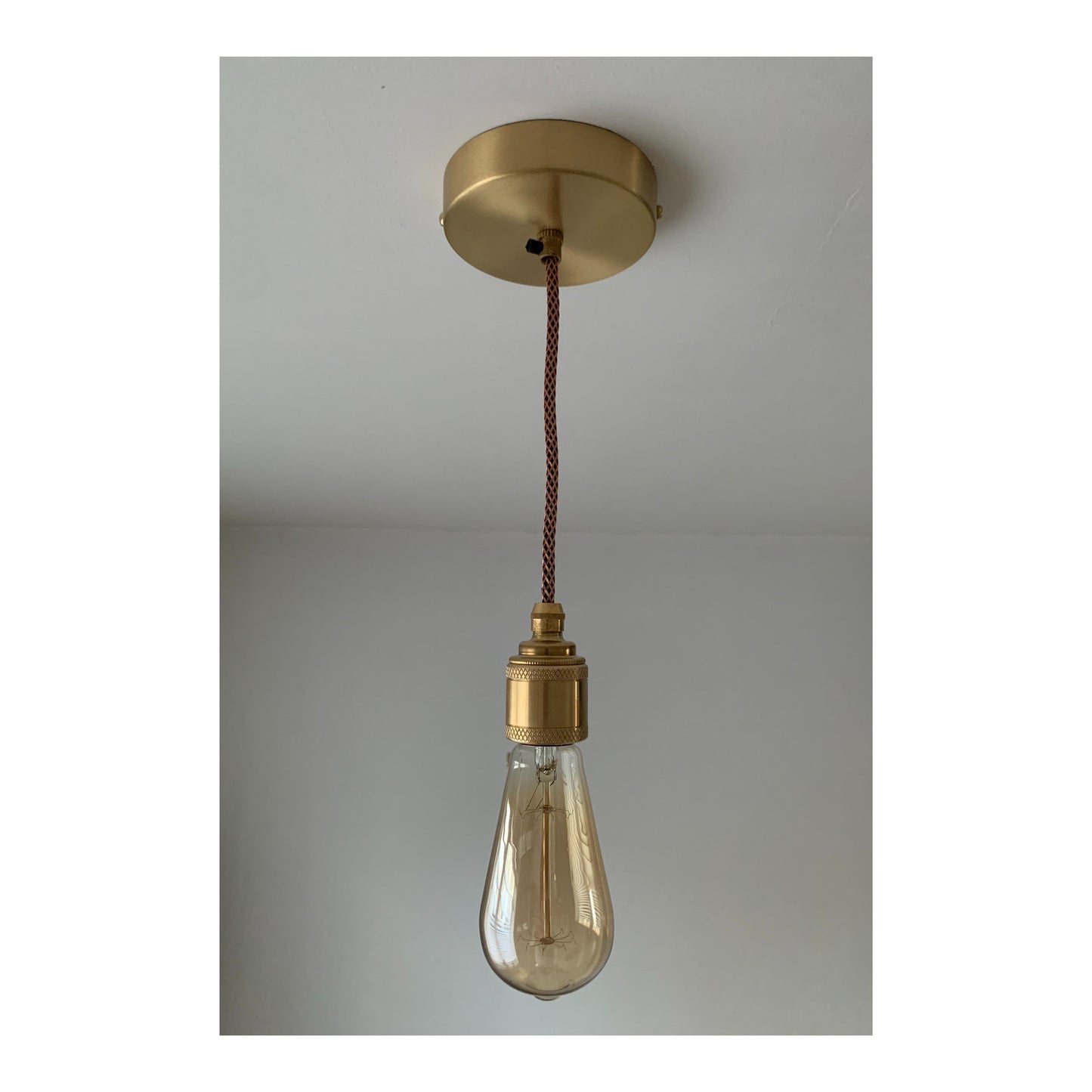 Brass single drop pendant light (without bulb)