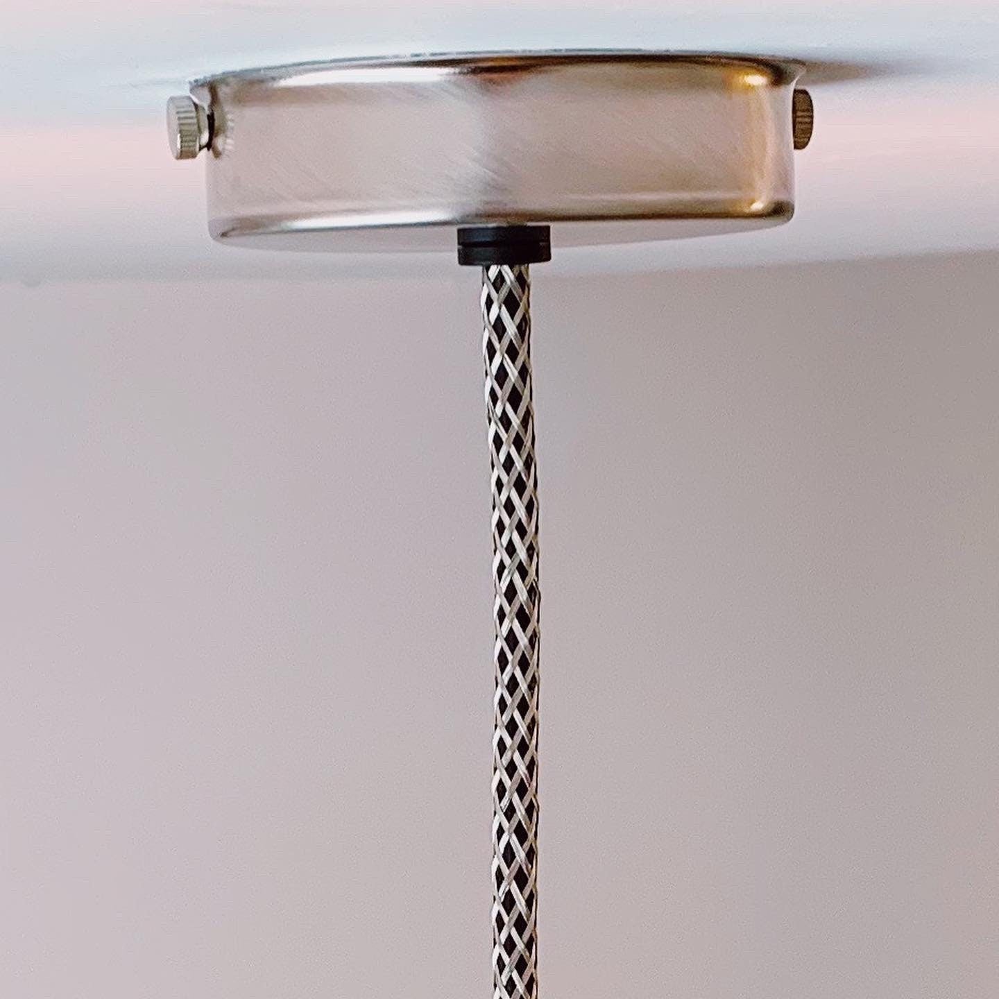 Brushed chrome single pendant (without bulbs)