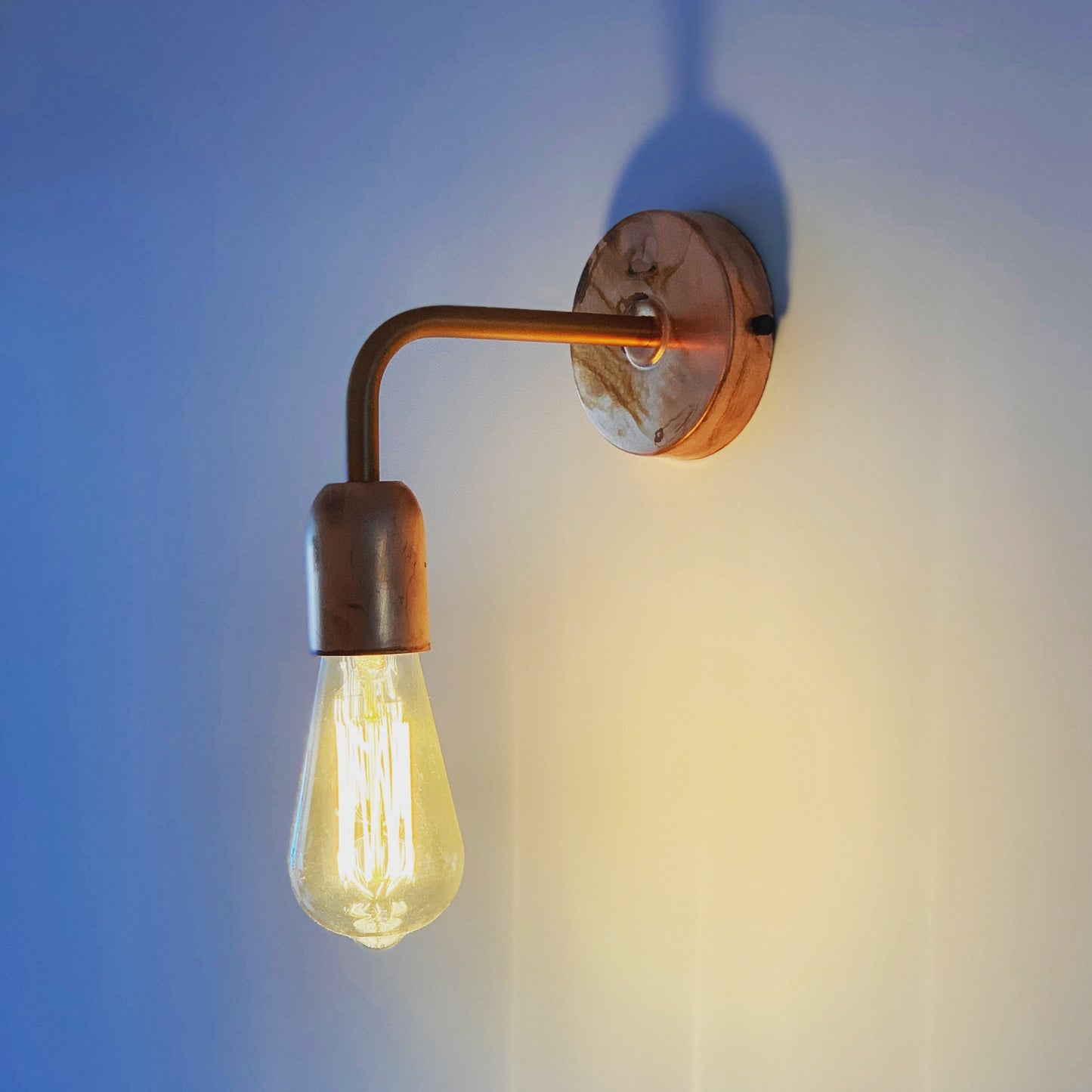 Aged rustic copper wall light (without light bulb)
