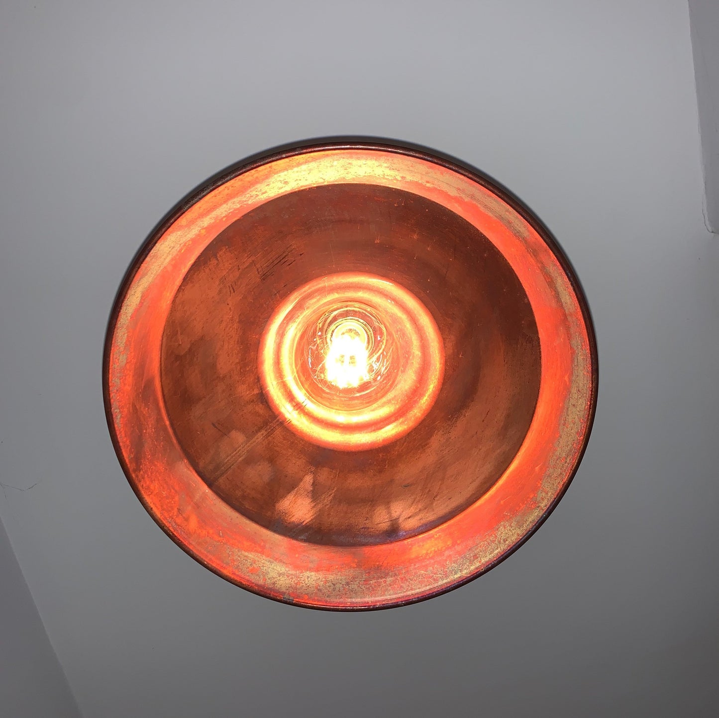 Rustic industrial aged copper lamp shade (without pendant)