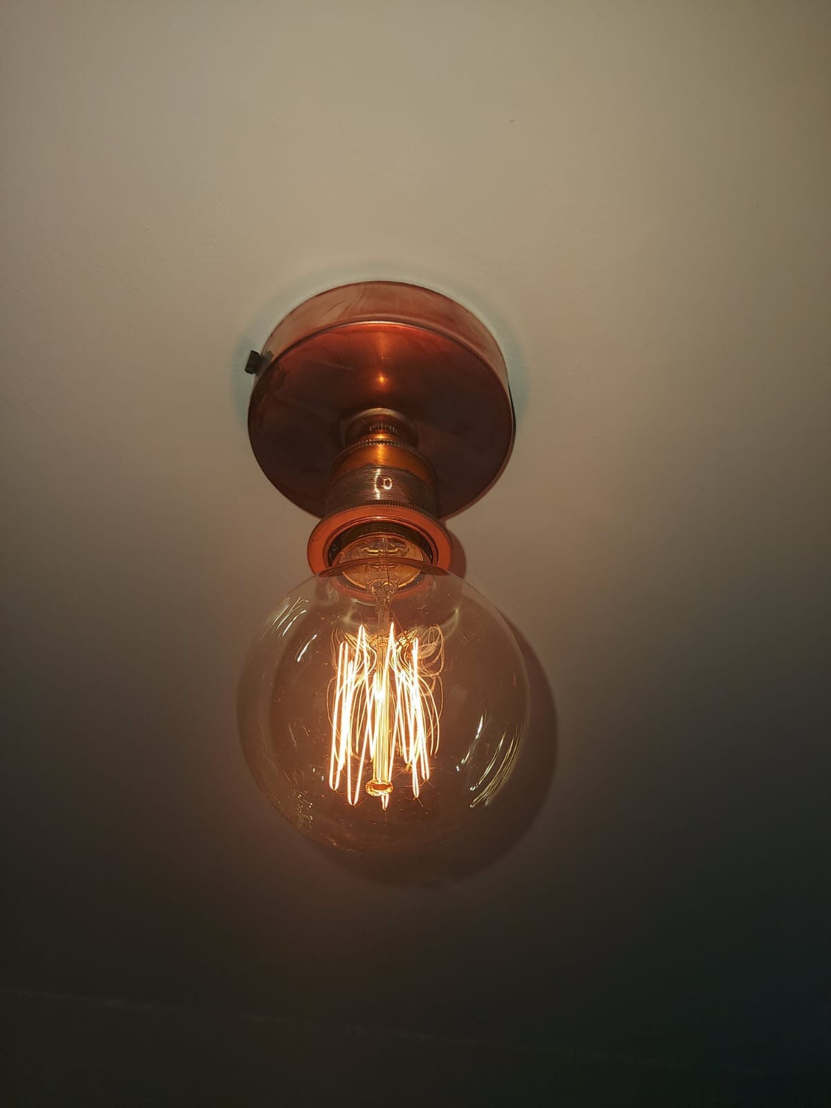 Aged copper batten lamp holder (without bulb)