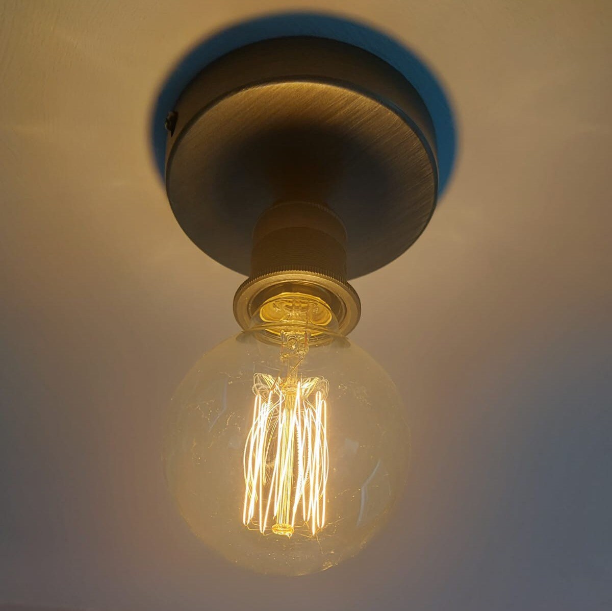 Pewter batten lamp holder (without bulb)
