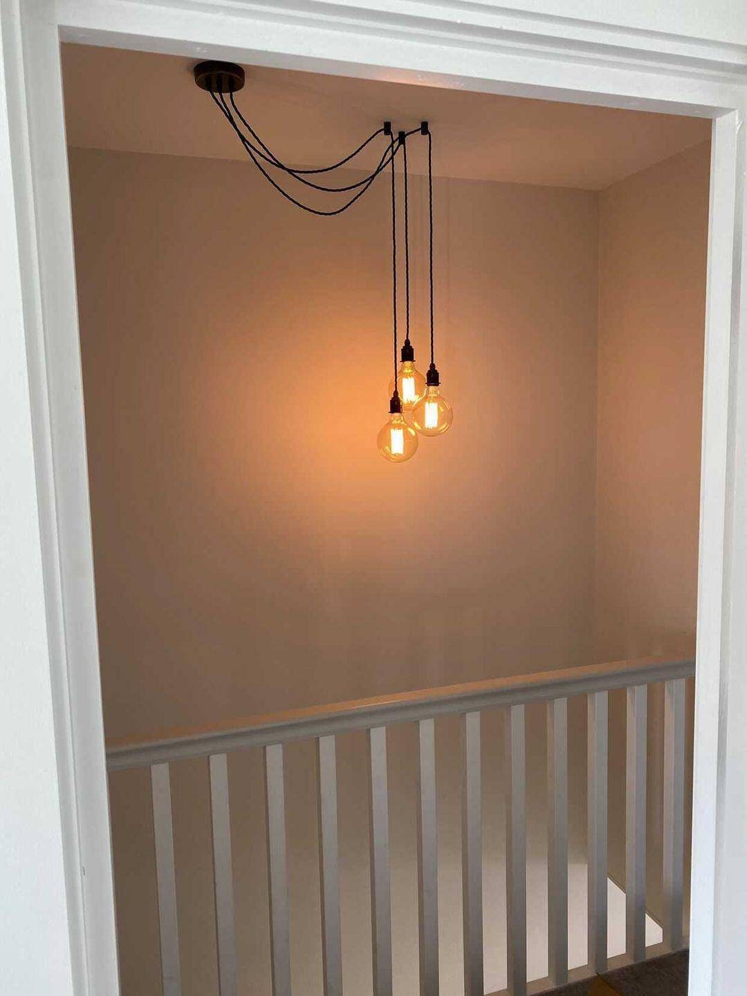 Pewter Cluster Pendant - 3 Drop (without bulbs)