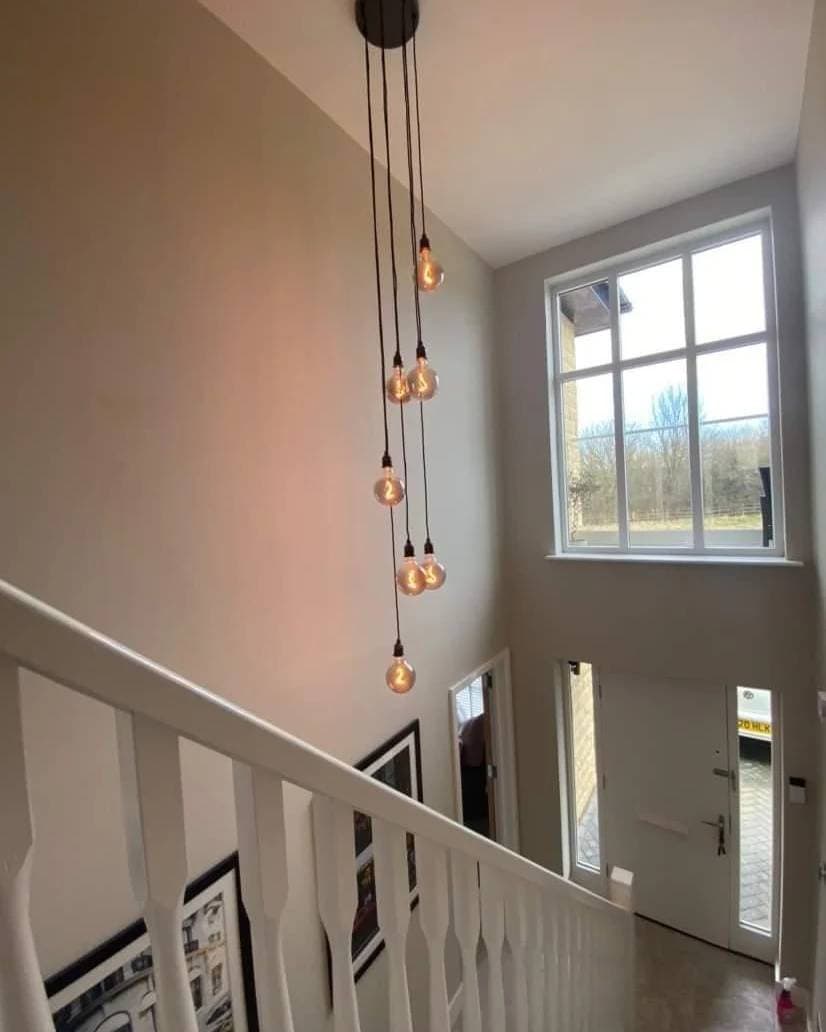 Pewter Cluster Pendant - 7 Drop (without bulbs)