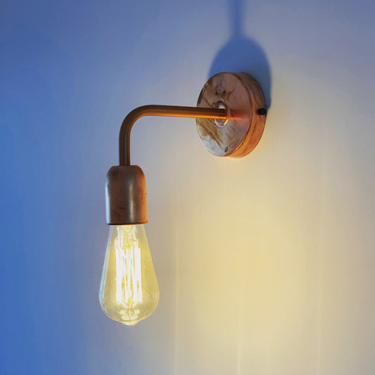 Aged rustic copper wall light (without light bulb)