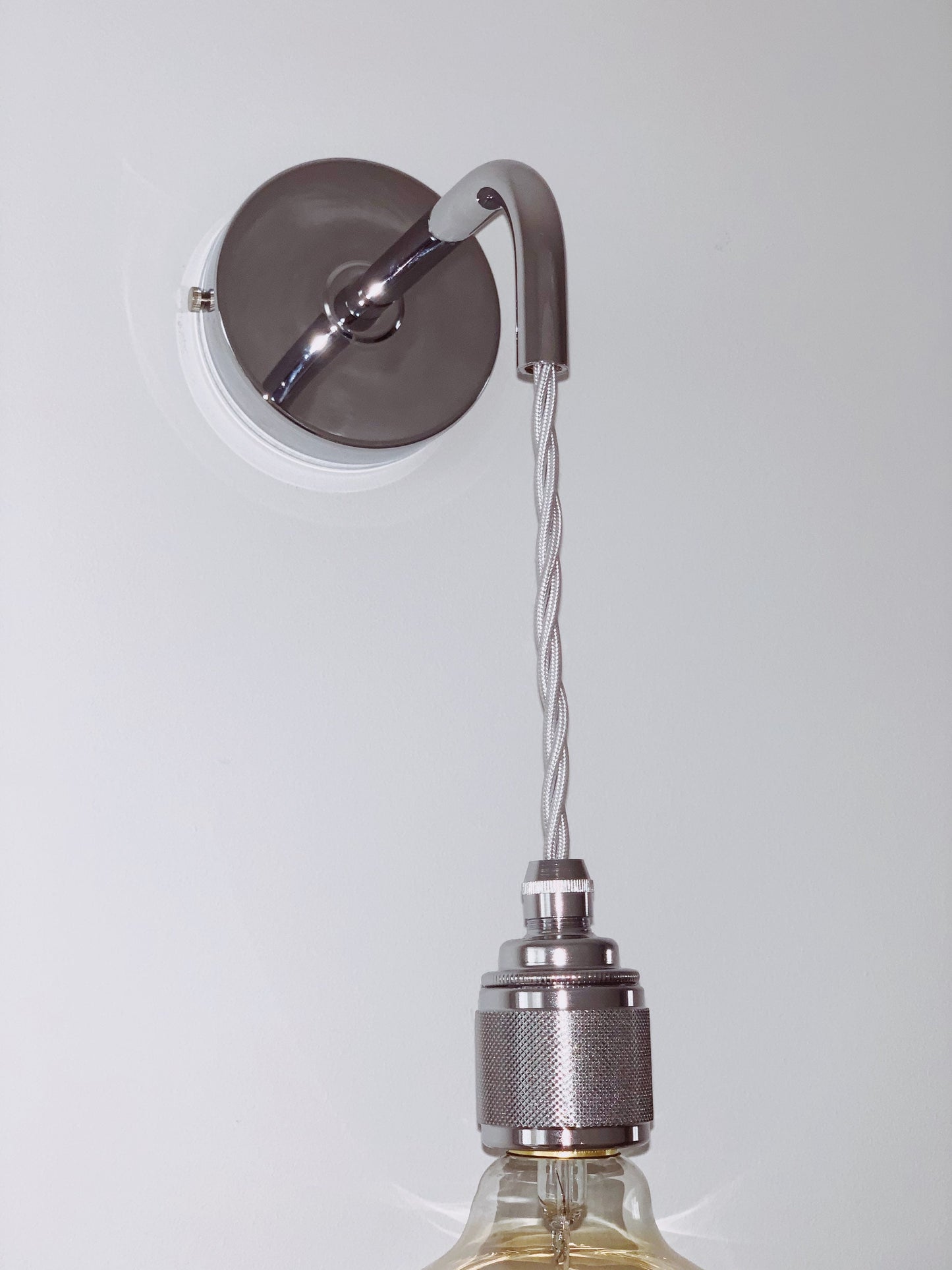 Chrome single drop wall light (Without bulbs)
