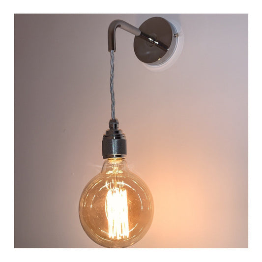 Chrome single drop wall light (Without bulbs)