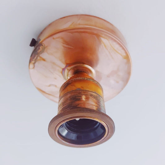 Aged copper batten lamp holder (without bulb)