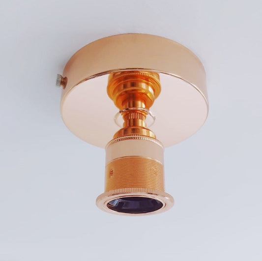 Polished copper batten lamp holder (without bulb)
